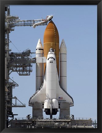 Framed Space Shuttle Endeavour sits ready on the Launch Pad at Kennedy Space Center Print