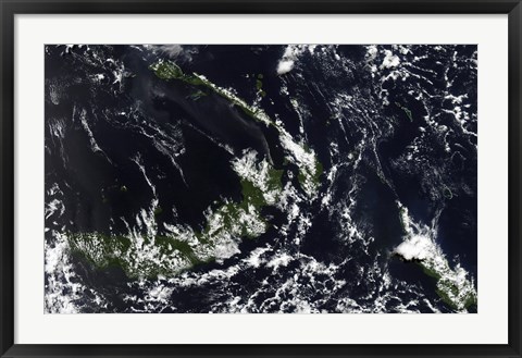 Framed volcanic Plume from the Rabaul Caldera Blows along the island of New Ireland Print