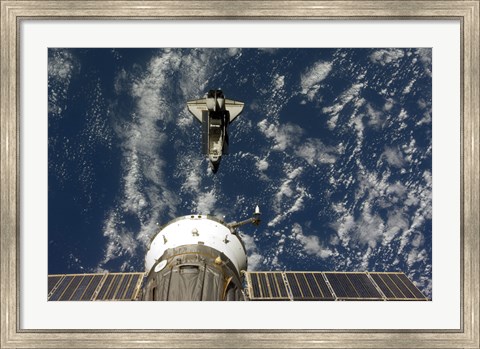 Framed Space Shuttle Endeavour and a Soyuz spacecraft Print