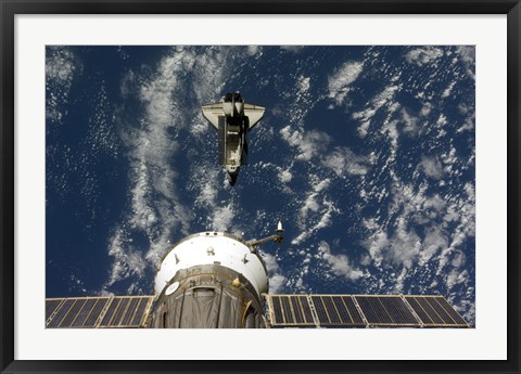 Framed Space Shuttle Endeavour and a Soyuz spacecraft Print