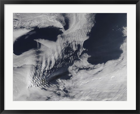 Framed Ship-Wave-Shaped Clouds in the South Indian Ocean Print