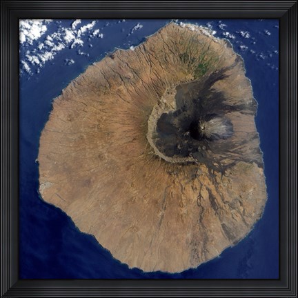 Framed Satellite View of Mount Fogo Print