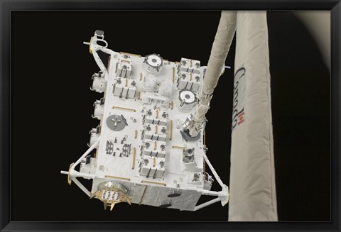 Framed Japanese Experiment Module Exposed Facility in the Grasp of the Shuttle&#39;s Remote Manipulator System Arm Print