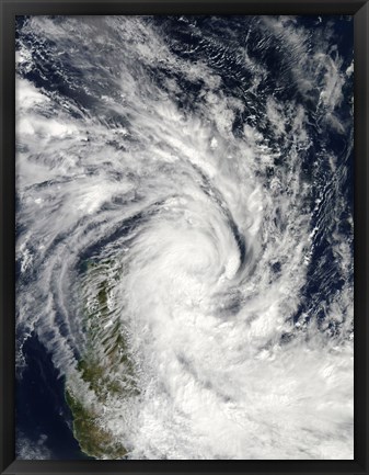 Framed Tropical Storm Jade Coming Ashore over Madagascar Print