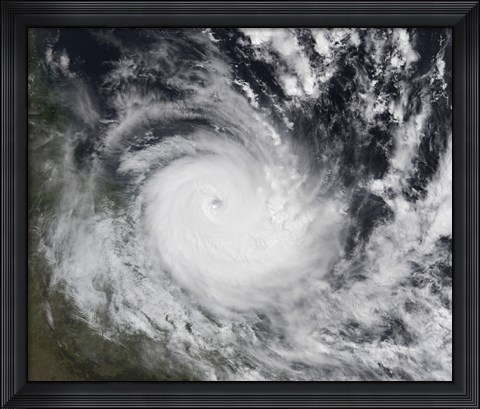 Framed Severe Tropical Cyclone Hamish in the South Pacific Ocean Print