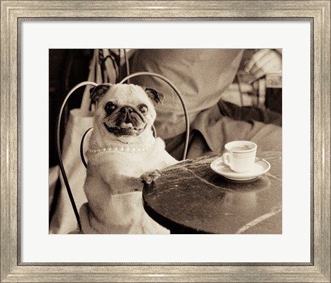 Framed Cafe Pug Print