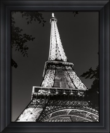 Framed Eiffel Tower at Night Print