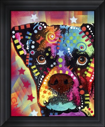 Framed Boxer Cubism Print