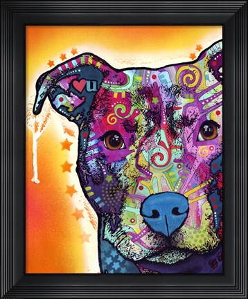 Framed Heart U Pit Bull Print