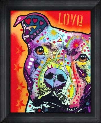 Framed Thoughtful Pitbull 2 Print