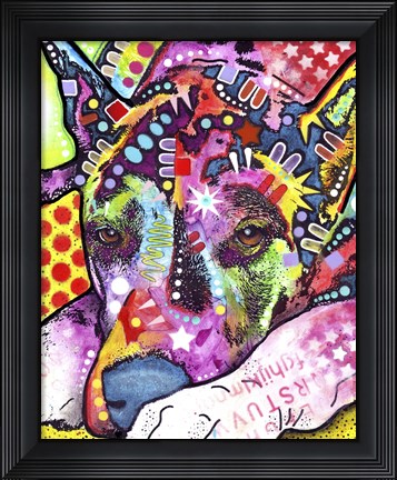 Framed Lying Dane Print