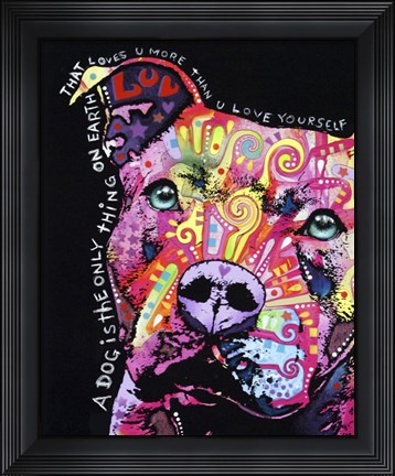 Framed Thoughtful Pit Bull 1 Print