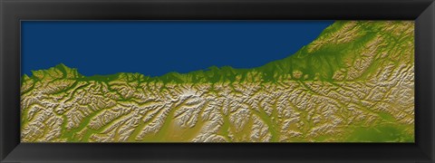 Framed Alpine Fault along the West Coast of New Zealand Print