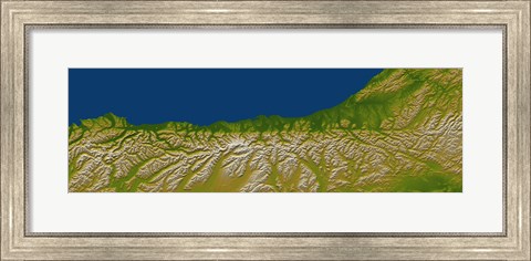 Framed Alpine Fault along the West Coast of New Zealand Print