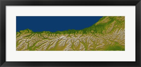 Framed Alpine Fault along the West Coast of New Zealand Print