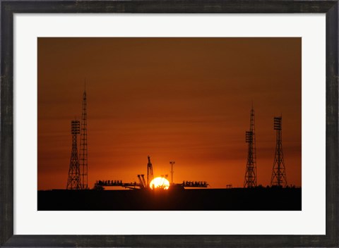 Framed Soyuz Launch Pad at the Baikonur Cosmodrome in Kazakhstan Print