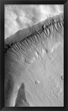 Framed Gullied Crater Wall in the Terra Sirenum Region of Mars Print