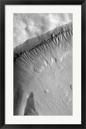 Framed Gullied Crater Wall in the Terra Sirenum Region of Mars Print