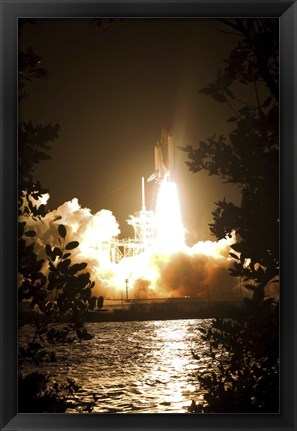 Framed Space Shuttle Endeavour Liftoff Print