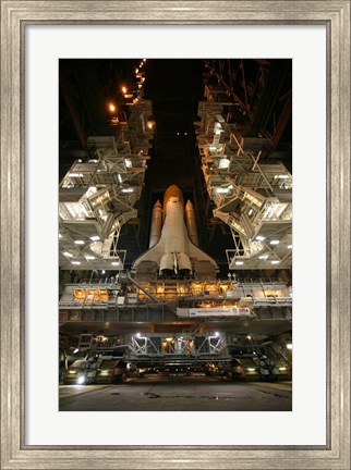 Framed Space Shuttle Endeavour Inside the Vehicle Assembly Building at Kennedy Space Center Print