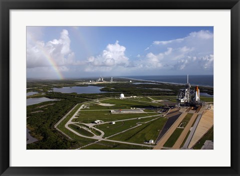 Framed Space shuttle Atlantis and Endeavour on the Lanch Pads at Kennedy Space Center in Florida Print