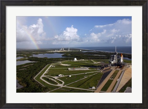 Framed Space shuttle Atlantis and Endeavour on the Lanch Pads at Kennedy Space Center in Florida Print