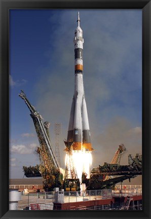 Framed Soyuz TMA-13 Spacecraft Launches from the Baikonur Cosmodrome in Kazakhstan Print