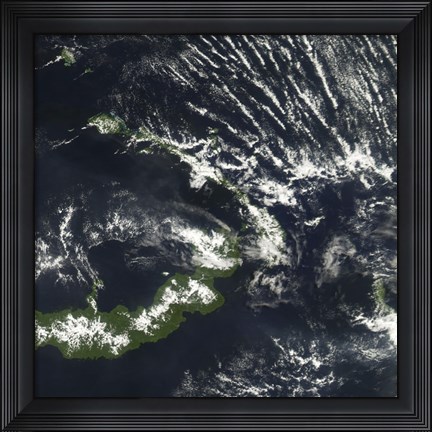 Framed Rabaul Volcano on the Island of Papua New Guinea Print