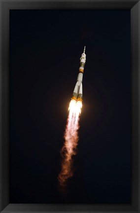 Framed Soyuz TMA-13 spacecraft in Flight after Takeoff Print