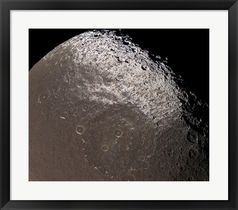 Framed Saturn&#39;s Moon Lapetus Print