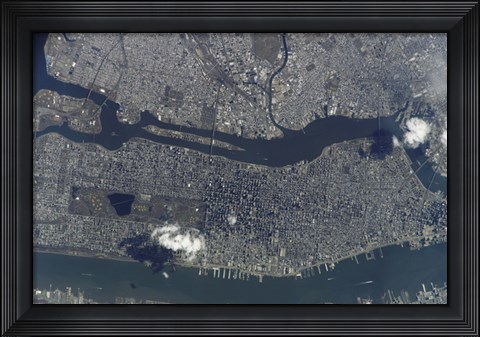 Framed Manhattan Island and its Easily Recognizable Central Park Print