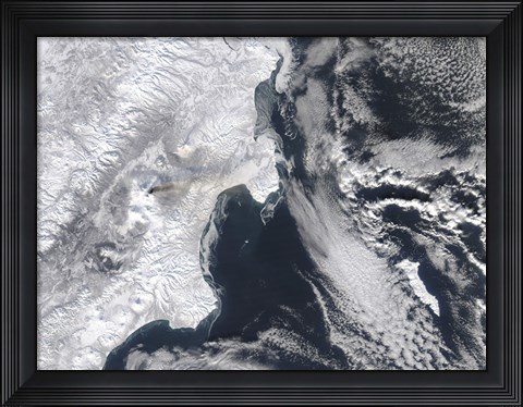 Framed Ash from Kliuchevskoi Volcano, Kamchatka Peninsula, Eastern Russia Print