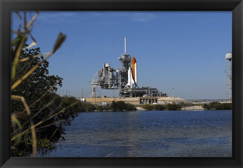 Framed Space Shuttle Discovery on the Launch Pad Print