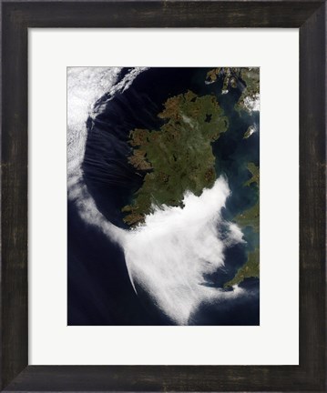 Framed Contrails Converging on Dublin, Ireland Print