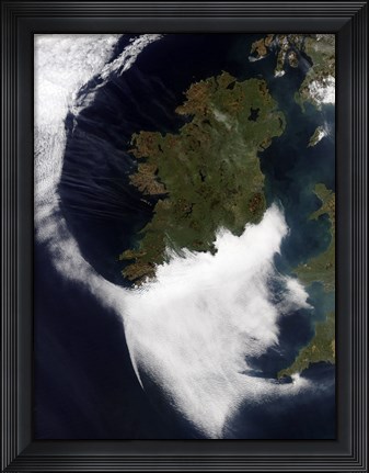 Framed Contrails Converging on Dublin, Ireland Print