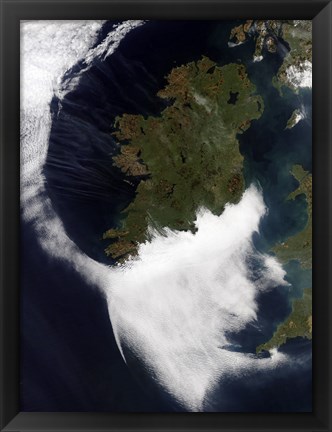 Framed Contrails Converging on Dublin, Ireland Print