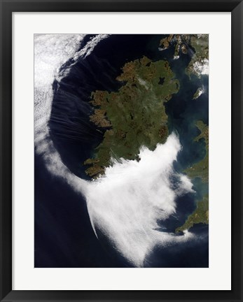 Framed Contrails Converging on Dublin, Ireland Print