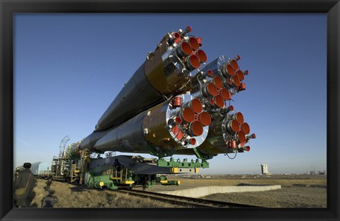 Framed Soyuz Rocket is Rolled out to the Launch Pad at the Baikonur Cosmodrome in Kazakhstan Print