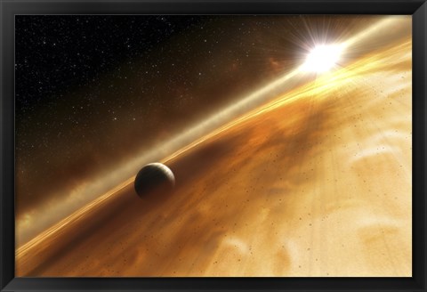 Framed Artist&#39;s Concept of the Star Fomalhaut and a Jupiter-Type Planet Print