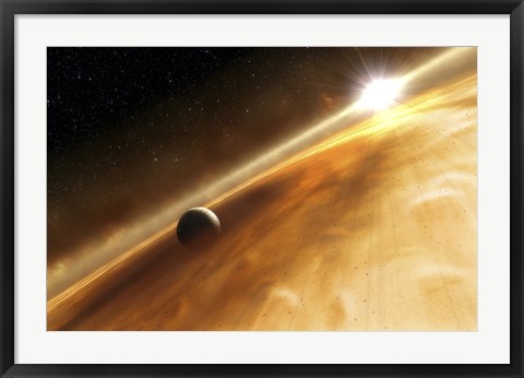 Framed Artist&#39;s Concept of the Star Fomalhaut and a Jupiter-Type Planet Print