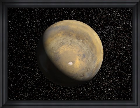 Framed Global view of Mars Print