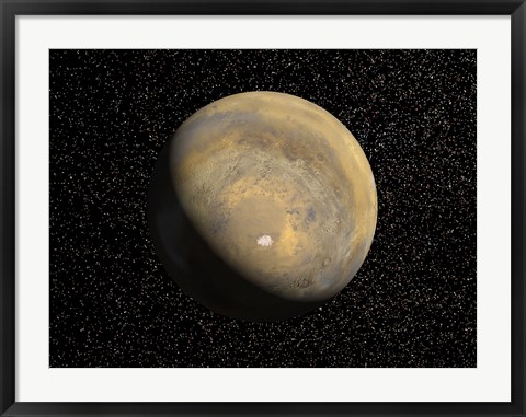 Framed Global view of Mars Print