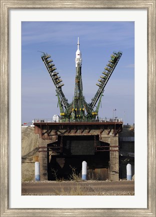Framed Soyuz TMA-13 spacecraft Arrives at the Launch Pad at the Baikonur Cosmodrome in Kazakhstan Print