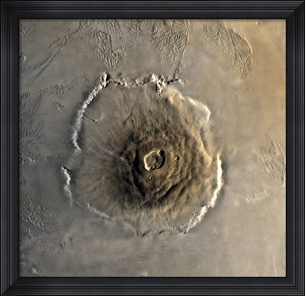 Framed Largest Known Volcano in the Solar System, Olympus Mons Print