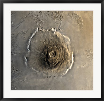 Framed Largest Known Volcano in the Solar System, Olympus Mons Print