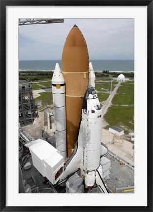 Framed Space shuttle Atlantis Sits on the Top of Launch Pad 39A at Kennedy Space Center Print
