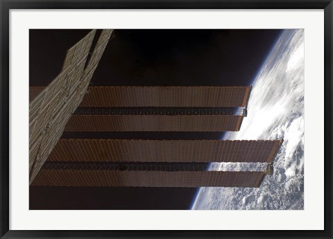 Framed International Space Station&#39;s Solar array Panels and Earth&#39;s Horizon Print