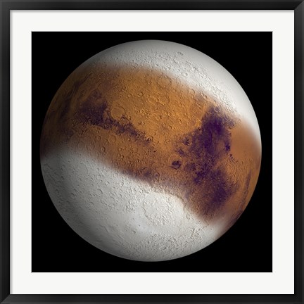 Framed Simulated view of Mars Print