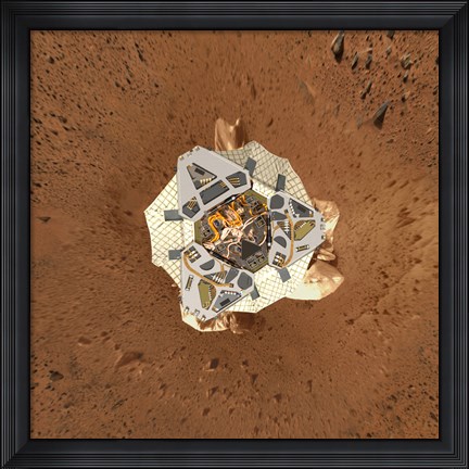 Framed Spirit&#39;s Lander at Gusev Crater from an Overhead View Print