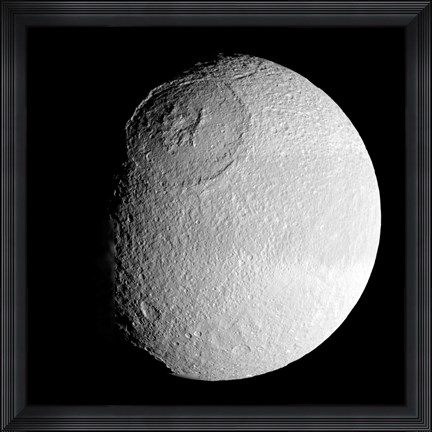 Framed Saturn&#39;s Moon Tethys Print